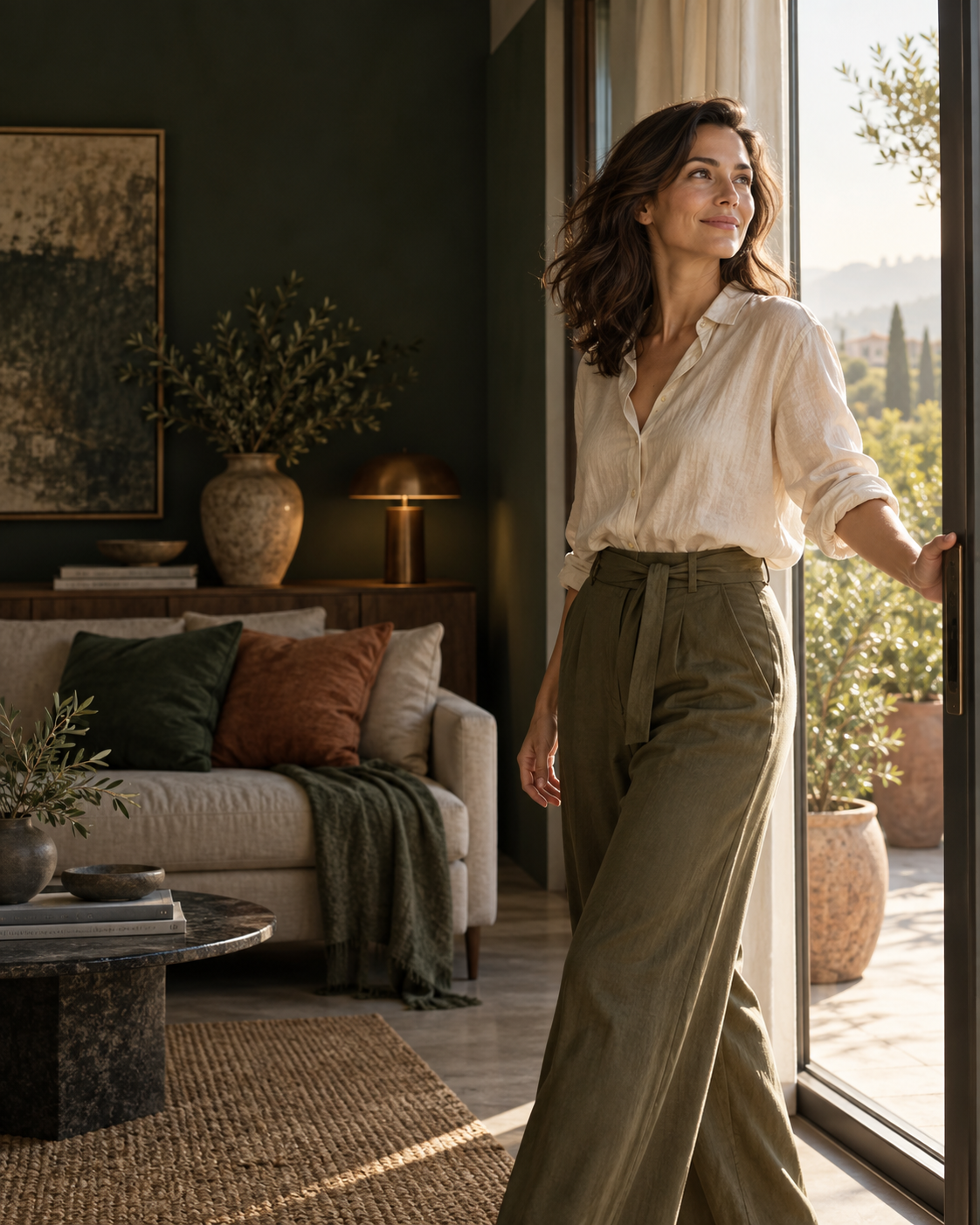 A woman beginning a new day