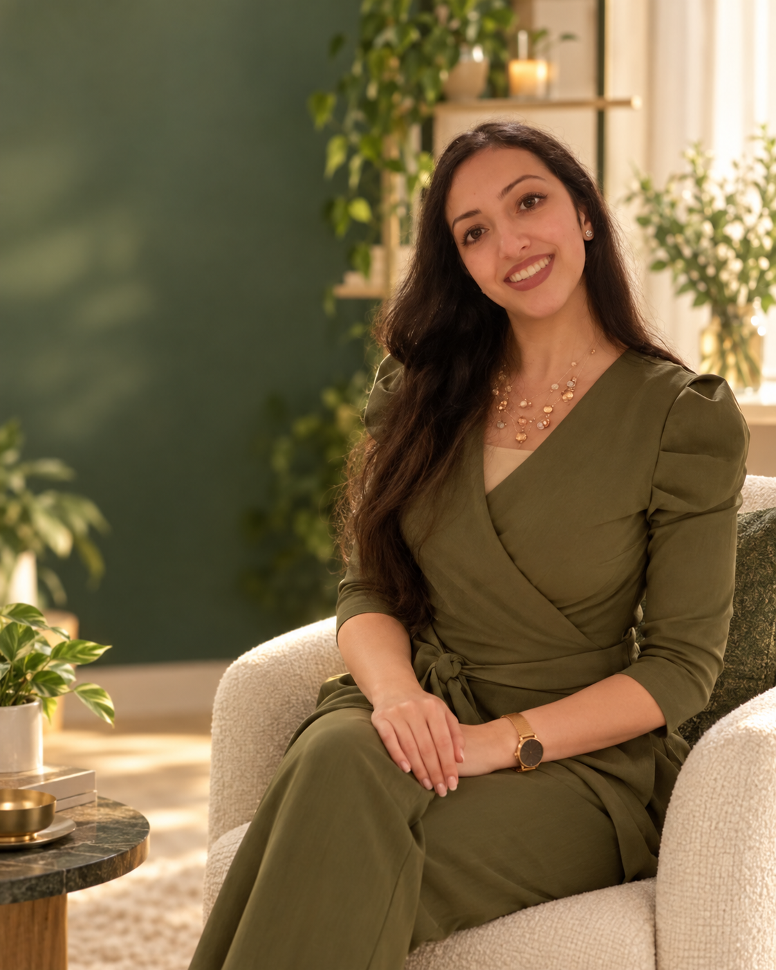 Monica warmly welcoming visitors to Your Coach Monica